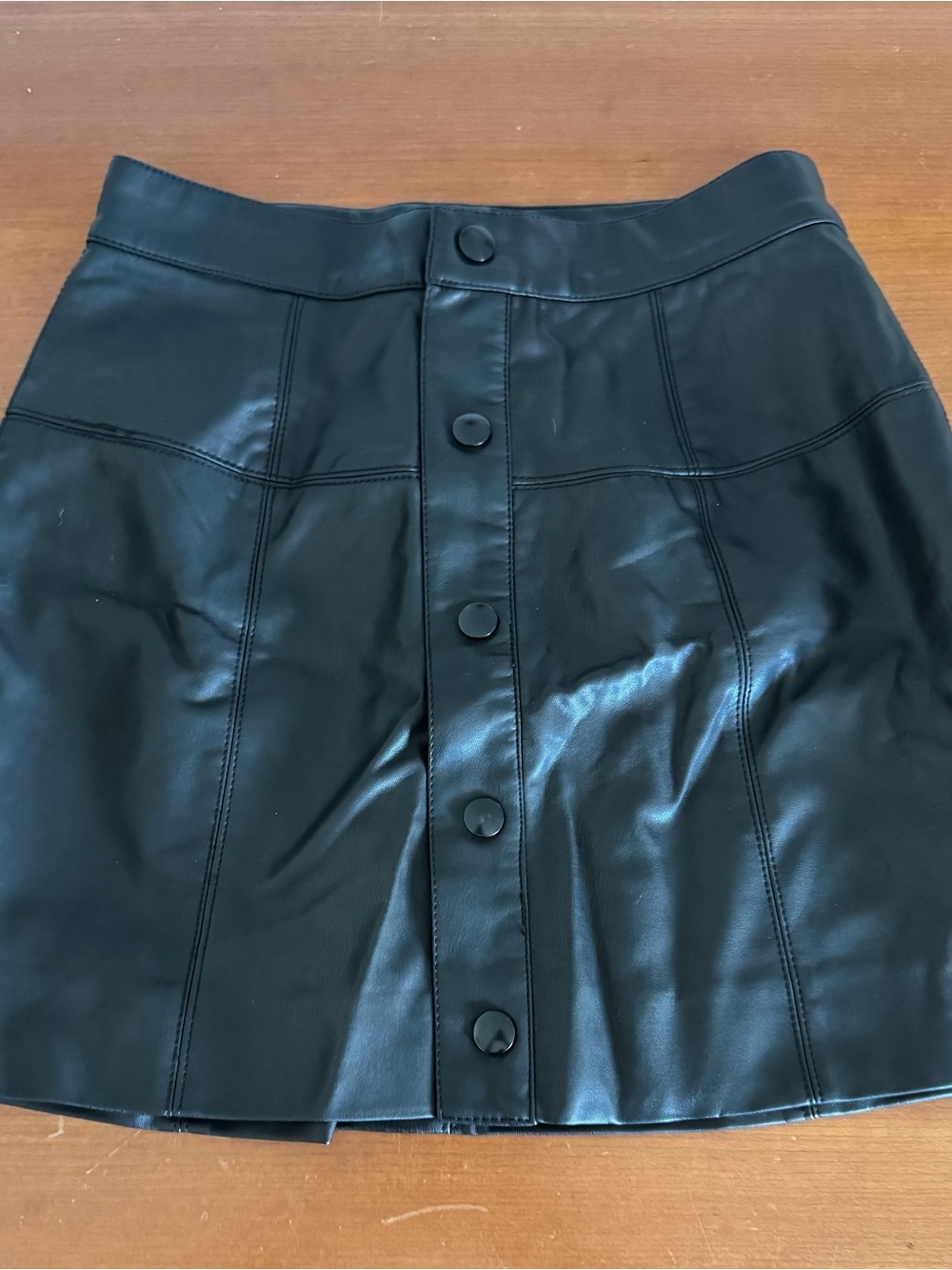 Black Faux Leather Mini Skirt by Free People, New Without Tags